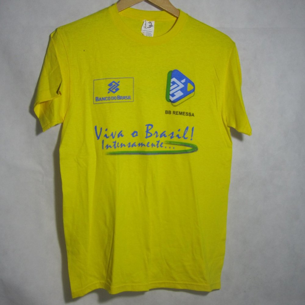 Viva Brazil Yellow Green Men T-Shirt Size S